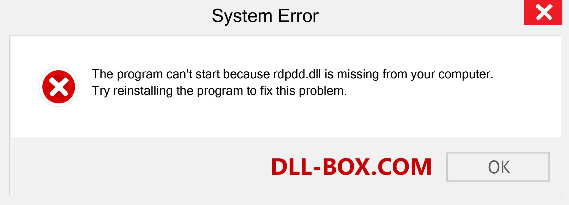  rdpdd.dll file is missing?. Download for Windows 7, 8, 10 - Fix  rdpdd dll Missing Error on Windows, photos, images